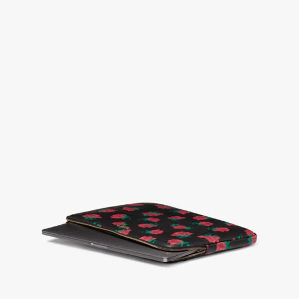 Kate Spade Madison Rose Toss Printed Laptop Sleeve Case w/Shopping Gift Set